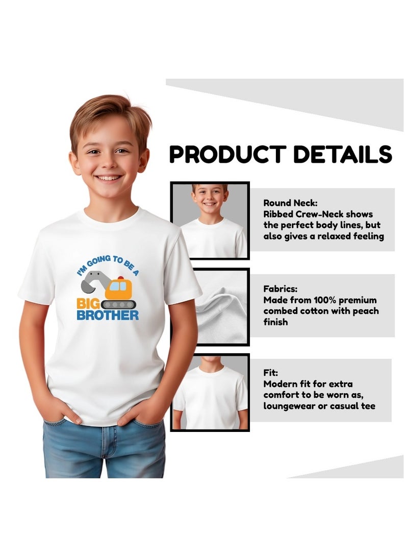 PRINTSHOP4ME Big Brother Kids Boys T-Shirt - Round Neck, Short Sleeve, Soft and Comfortable Tshirt - Big Brother Announcement Tee for Boys with Fun Big Brother Design - Image 4