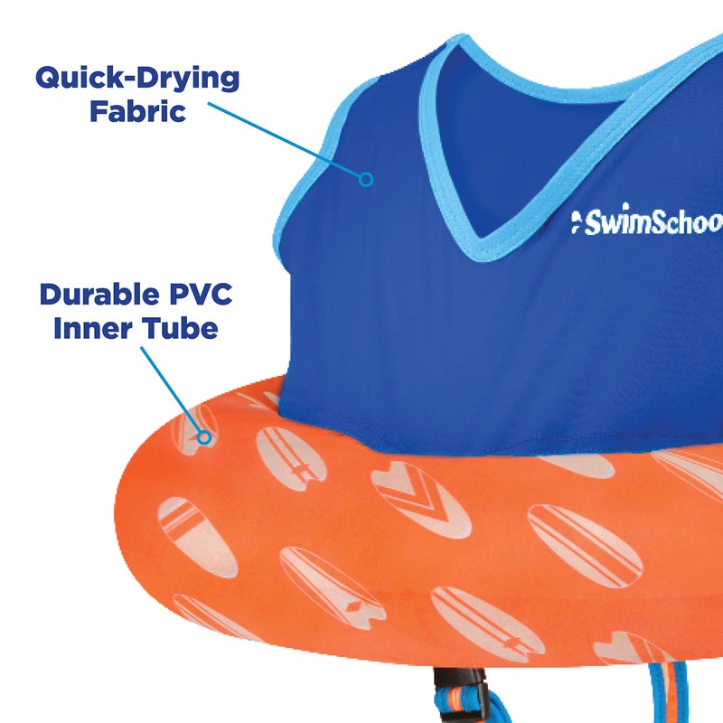 SwimSchool Deluxe Swim Trainer â€“ Heavy Duty Toddler Swim Vest Floatie â€“ Comfortable Sweater-Fit Design with Adjustable Safety Seat â€“ Berry/Blue - Image 4