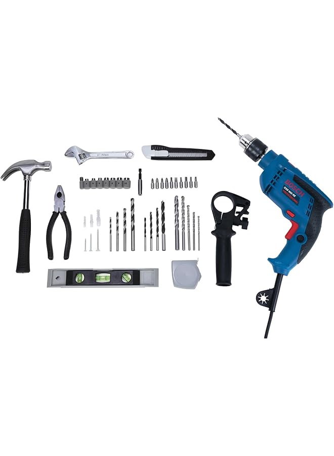 Impact Drill 13Mm Gsb 600 With 98 Piece Drill Bit Set Model No 06011A03Lb