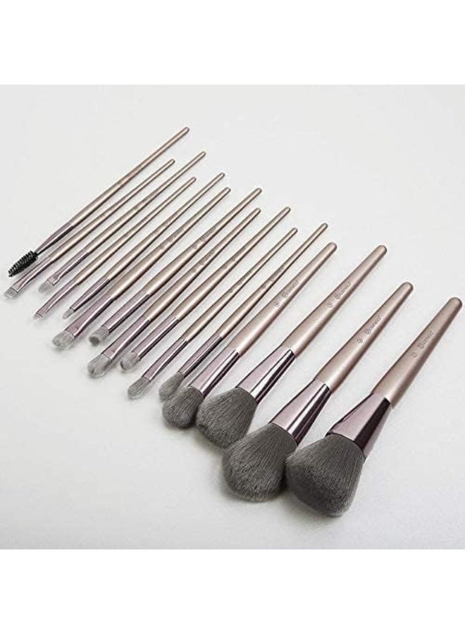 بي إتش [فرش مكياج من بي اتش كوزميتيكس] مجموعة فرش لافيش اليجانس من 15 قطعة مع حقيبة مستحضرات تجميل - Image 5