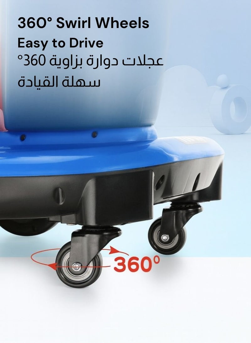سكوتر كهربائي للأطفال من زابروس بأربع عجلات مع دوران 360 درجة، أضواء LED، موسيقى مدمجة، محركين، بطارية قابلة للشحن 6 فولت – سيارة ركوب مستقرة للأولاد والبنات (الأعمار من 2 إلى 8 سنوات، حتى 50 كجم) - Image 5