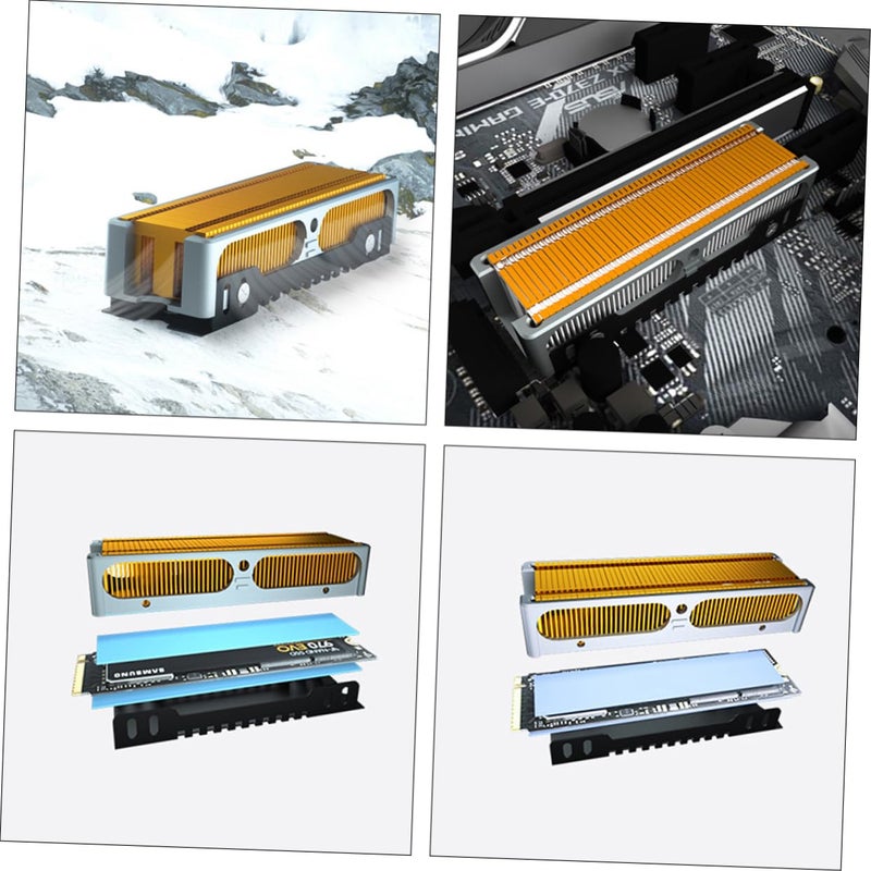 مشتت حرارة ألومنيوم لـ SSD مزود بشفرات لتحسين تبديد الحرارة وإطالة عمر SSD - Image 4