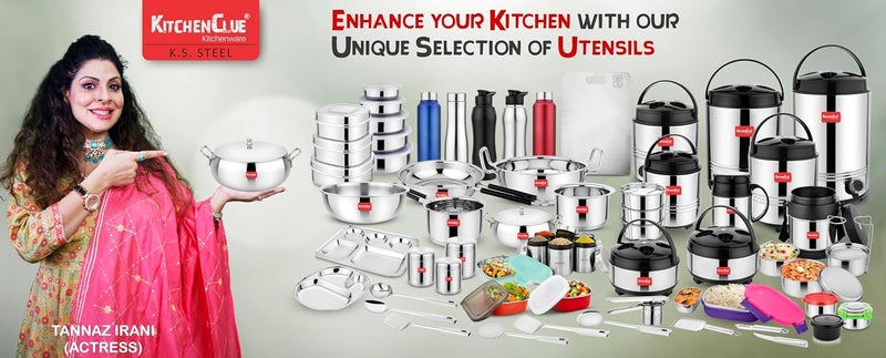 KITCHEN CLUE KITCHEN CLUE Stainless Steel Instant Hand Squeezer Heavy Duty I Fruits Juicer Hand Press I Pack of 1 Pcs Silver I Manual PotatoFoodVegetable Masher and Juicer Squeezer  - Image 2