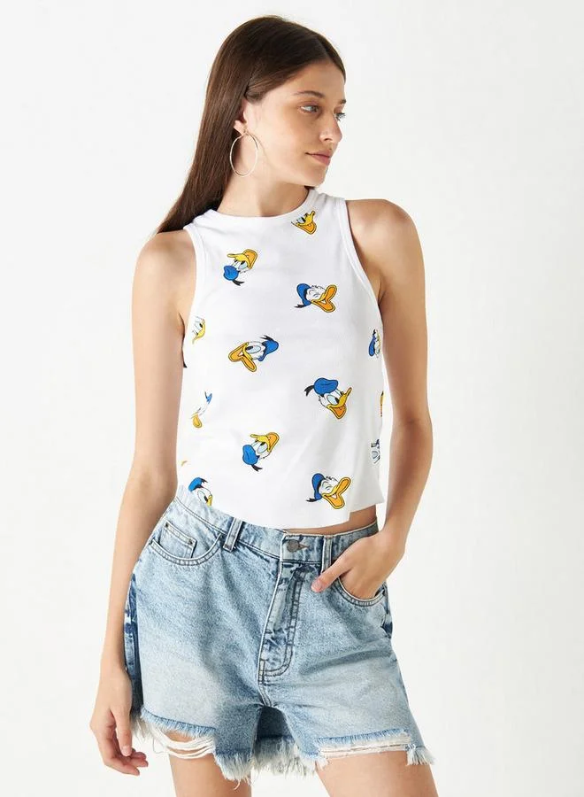 All-Over Donal Duck Print Tank Top