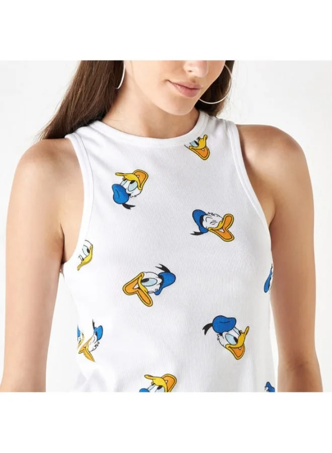 SP Characters All-Over Donal Duck Print Tank Top