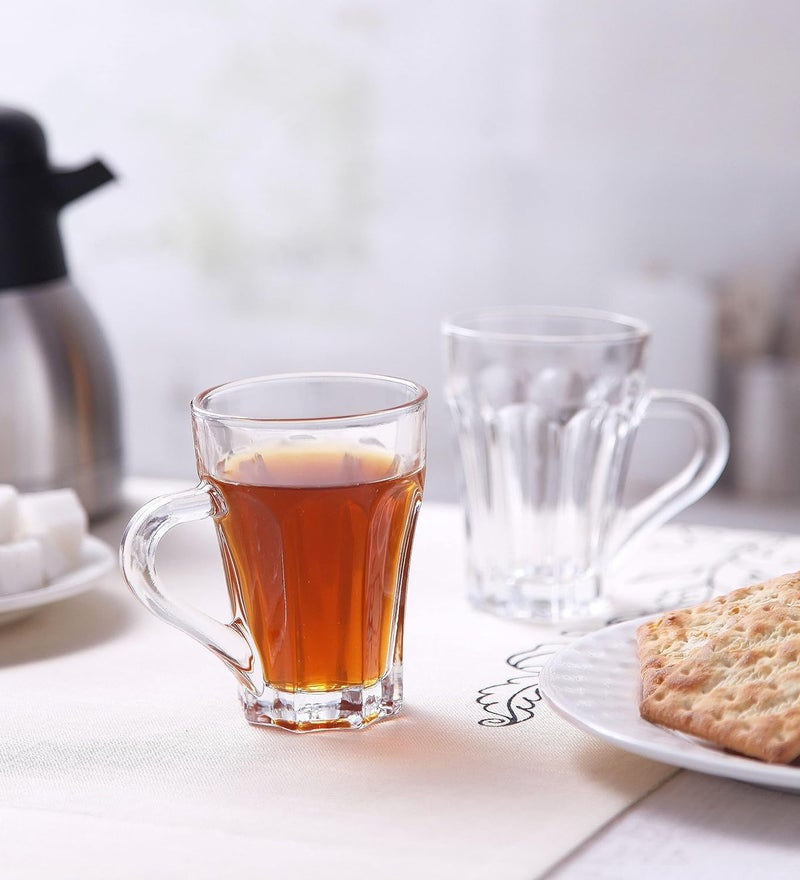 ZROY ENTERPRISE Premium Glass Coffee Mug Tea Cups 200 ML, Transparent, Glass Cups Set for Tea, Coffee, Green Tea, Herbal Tea, Lemon Tea, Milk Cup, Hot/Cold Drinks Cups (Lotus Cup 200ML, 4) - Image 2