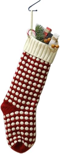 Guojanfon Christmas StockingsBig Size 18Inch Extra Long HandKnitted RedGreen Reindeer Snowflakes Xmas Character for Family Holiday Season Decor RedRed 18 Inch - Image 3