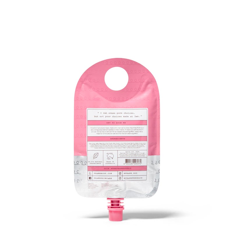 frank body Charcoal Body Scrub & Mask | Exfoliates, Detoxifies & Brightens | Charcoal, Caffeine & Tea Tree | Fights Acne | 2-in-1 Treatment | 140g / 4.94 oz - Image 2