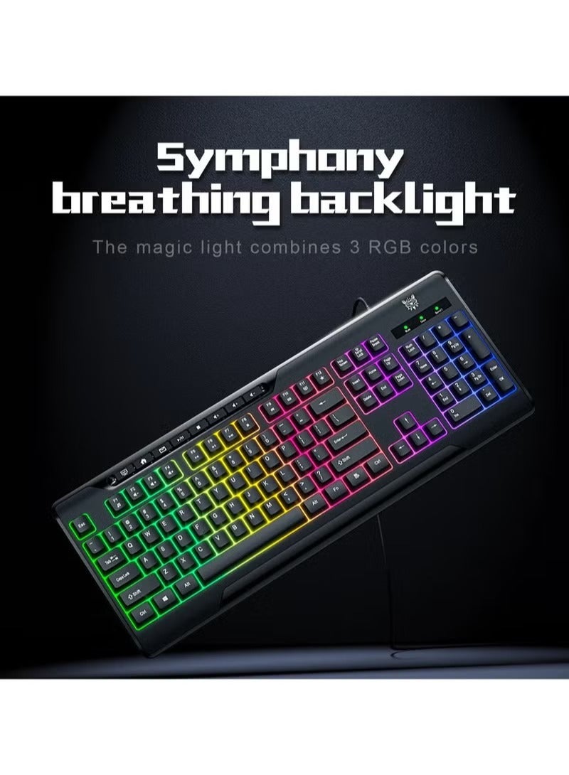 ONIKUMA TZ5006 5 in 1 Combo Gaming Set - Mouse/Keyboard/Headset/Headset stand/ Mousepad - Image 3