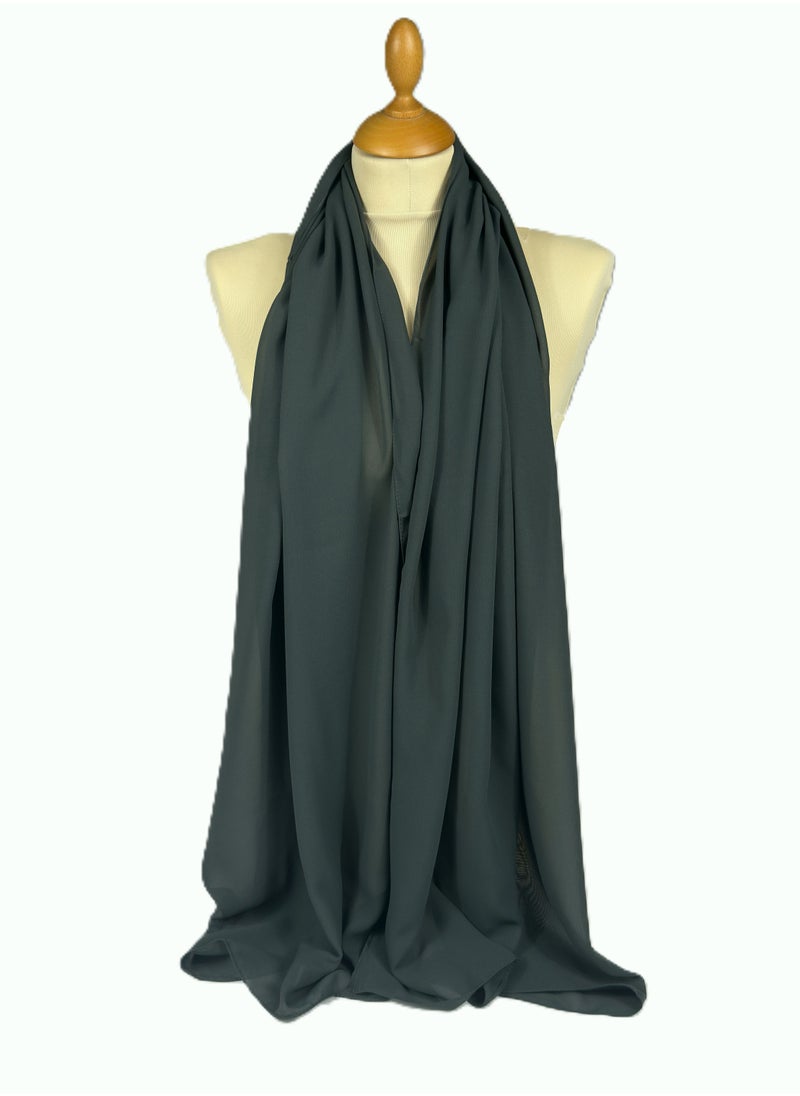 Perfectory PERFECTORY Women Lightweight Solid Chiffon Hijab Shawl Soft Premium Abaya Shawl Wrap Scarves, Long Bridal Hijab Scarf- Turquoise  - Image 1