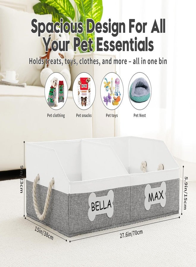 Beveetio Fabric Dog Toy Basket Gray - Image 4