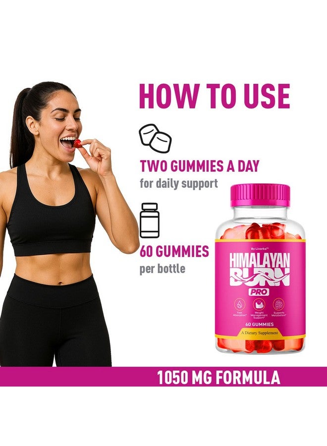 LIVORKA (2 Pack) Himalayan Burn Pro Gummies - Official HimalayanBurn Pro Gummys All Natural Premium Support Overral Health & Wellness, Himalayan Burn Pro Pink Salt Advanced Formula, 120 Gummies for 2 Months - Image 5