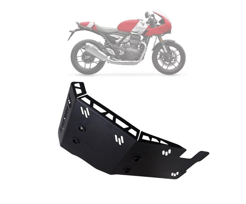 MILACHIN TriumphH ThruxtonN 400 Heavy Duty Engine Guard |Bash Plate | Engine Safety Guard, Motorcycle Sump Guard, Black Suitable for ThruxtonN 400. - Image 3