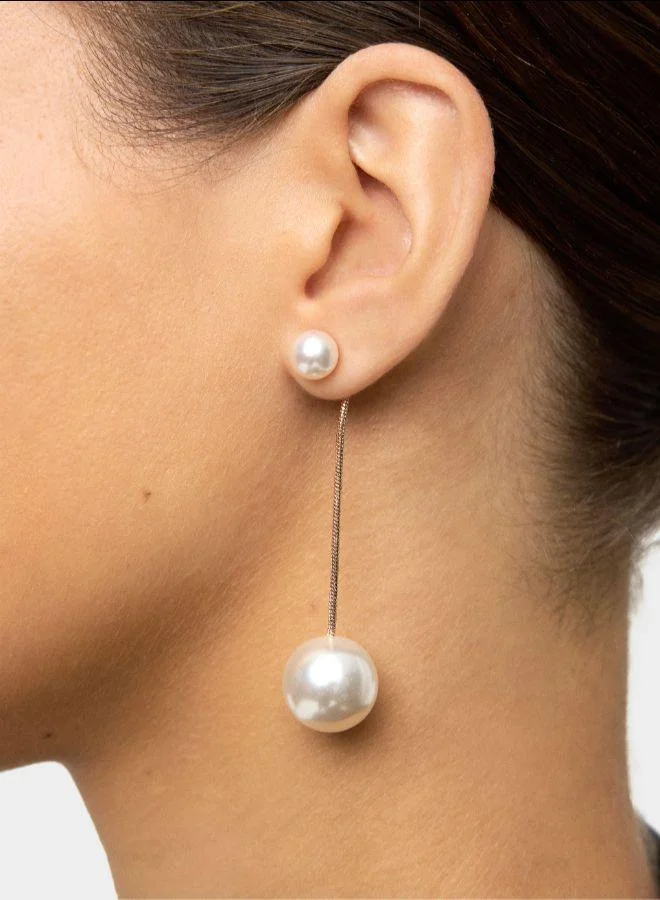 بارفوا أقراط طويلة مع اللآلئ