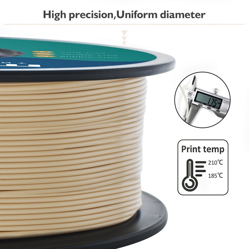 GIANTARM 3D Printer Filament, Bone White Pla Filament, 1Kg(2.2lbs) Spool, 1.75mm Dimension Accuracy +/- 0.03mm, 3D Printing Filament - Image 4