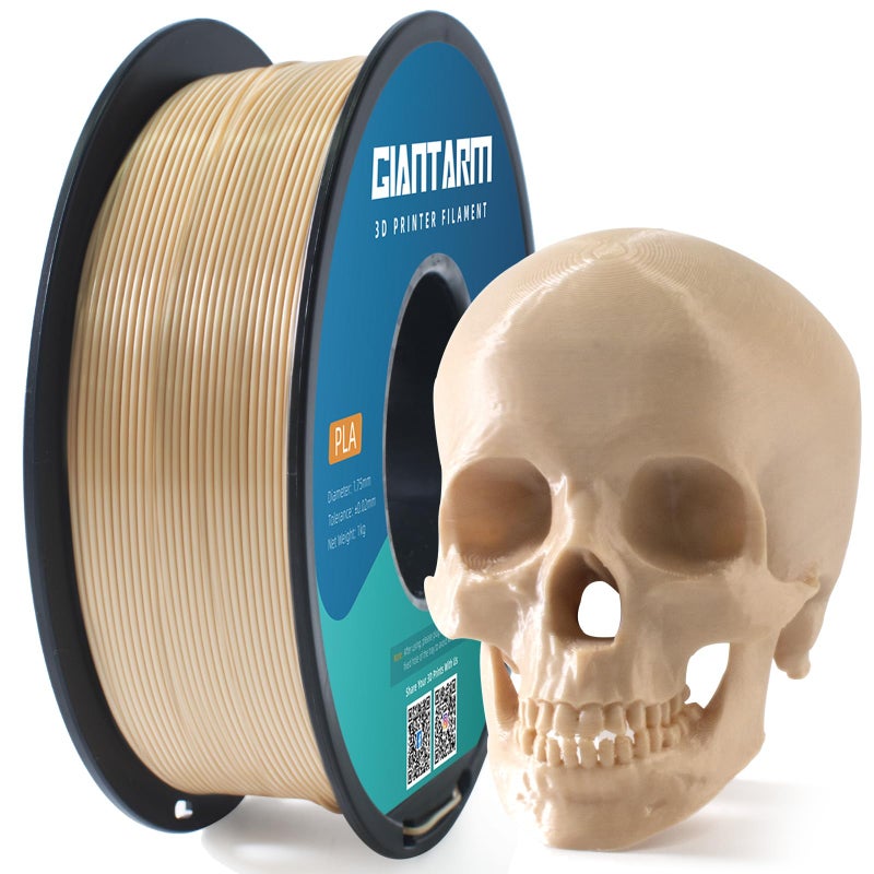 GIANTARM 3D Printer Filament, Bone White Pla Filament, 1Kg(2.2lbs) Spool, 1.75mm Dimension Accuracy +/- 0.03mm, 3D Printing Filament - Image 1