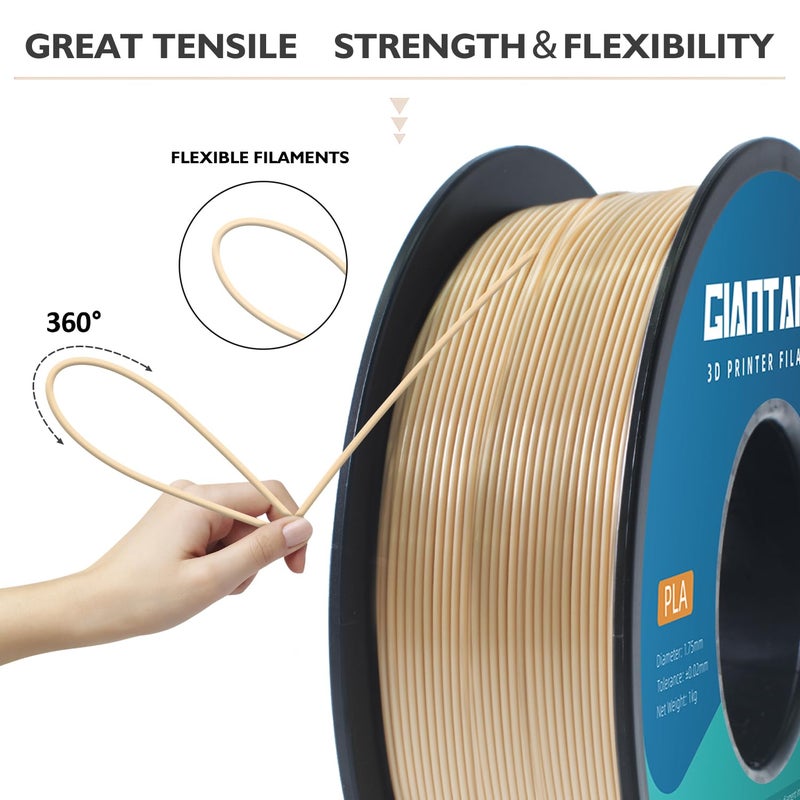 GIANTARM 3D Printer Filament, Bone White Pla Filament, 1Kg(2.2lbs) Spool, 1.75mm Dimension Accuracy +/- 0.03mm, 3D Printing Filament - Image 5