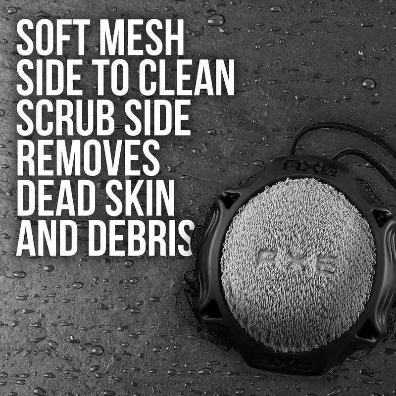 AXE Modern Shower Tool Skin Cleanser for Smoother Skin Detailer Exfoliates and Gently Cleanses One Size 3 Count, Black - Image 2