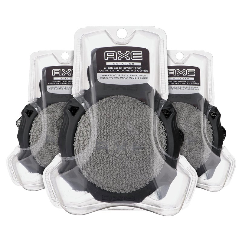 AXE Modern Shower Tool Skin Cleanser for Smoother Skin Detailer Exfoliates and Gently Cleanses One Size 3 Count, Black - Image 1