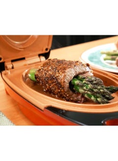 Red Copper Red Copper 5 Minute Chef Double-Sided Copper-Infused Grill Pan with Non-Stick Anti-Scratch Surface for Making Delicious Omelet (Red)  - Image 3