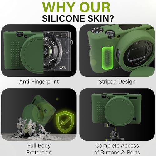 STSEETOP Silicone Case for Sony RX100 VII Camera, Soft Protective Cover with Anti-Slip Grip and Lens Protection for DSC-RX100 VII Digital Camera, Scratch Resistant (Green) - Image 4