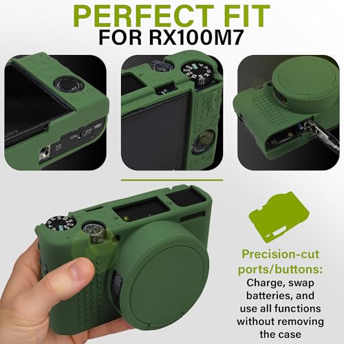 STSEETOP Silicone Case for Sony RX100 VII Camera, Soft Protective Cover with Anti-Slip Grip and Lens Protection for DSC-RX100 VII Digital Camera, Scratch Resistant (Green) - Image 3
