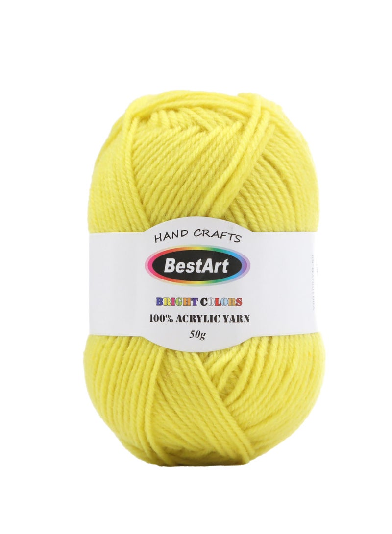خيوط أكريليك برايت من بيستارت، أصفر - 50 جرام