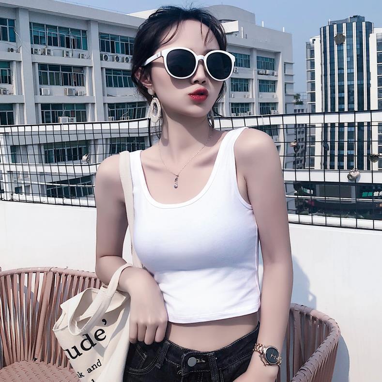 2023 Autumn Korean Petite POLO Neck Fashion Crop Sweatshirt White Short Vest