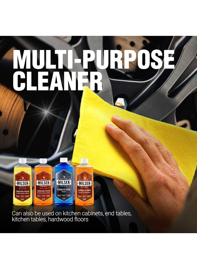 Milsek 4-Pk Furniture Polish & Lemon Oil & Orange Oil Stainless Steel Cleaner and Leather, 4-Pk - Variety Pack, 12-oz, VAR-4 - Image 2