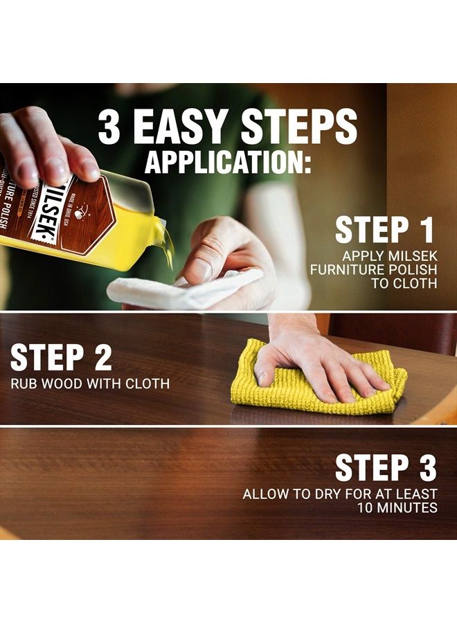 Milsek 4-Pk Furniture Polish & Lemon Oil & Orange Oil Stainless Steel Cleaner and Leather, 4-Pk - Variety Pack, 12-oz, VAR-4 - Image 4