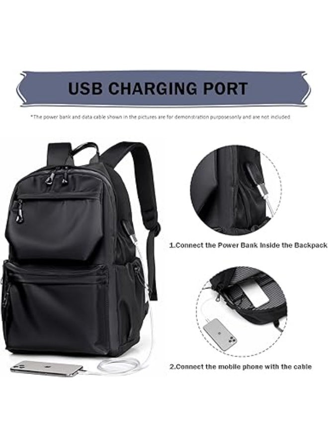 Travel Backpacks for Students and Travelers: Business Laptop Bag Fits up to 15.6", Men and Women Backpack with USB Charging Port, Waterproof, Large Capacity - Image 3