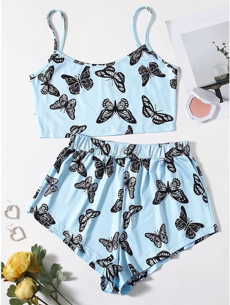 klarako Women Two-Piece Pajama Lingerie Lace Panty Lingerie Set Tie-dye Pattern Printing Sleepwear Underwear Nightdress - Image 3