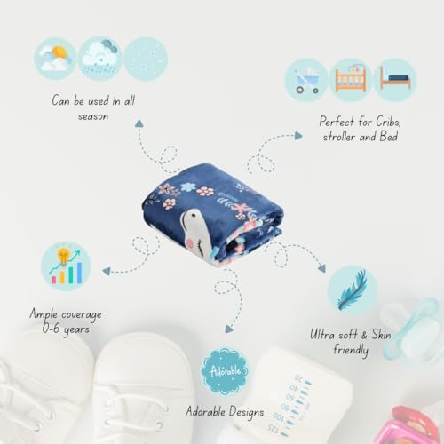 Florida All Season AC Baby Blanket Swaddler Wrapper Flannel Soft and Comfortable for 0-6 Years Babies with Adorable Prints and Designs - Image 4