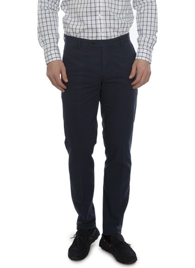 Men's Navy Blue Marco Cut Seersucker Pants