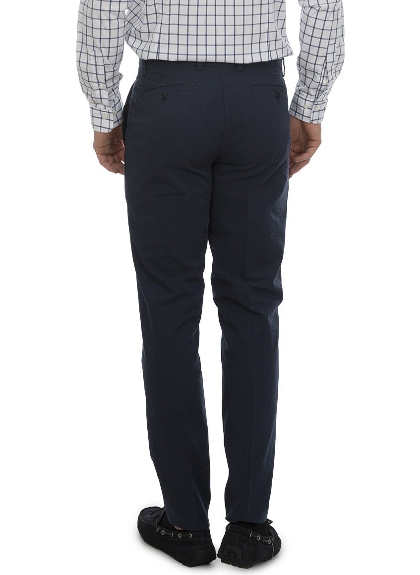Brooks Brothers - Men's Navy Blue Marco Cut Seersucker Pants - Image 1