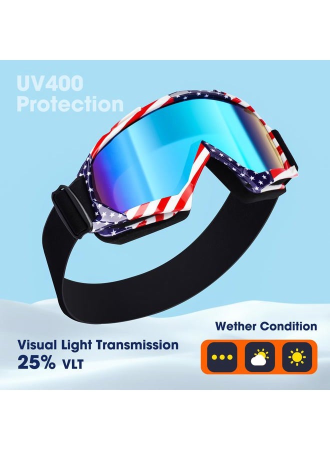 Braylin Adult Ski Goggles, 2-Pack Snowboard Goggles for Youth, Teens, Men & Women, Wide View Snowmobile Goggles - Image 3
