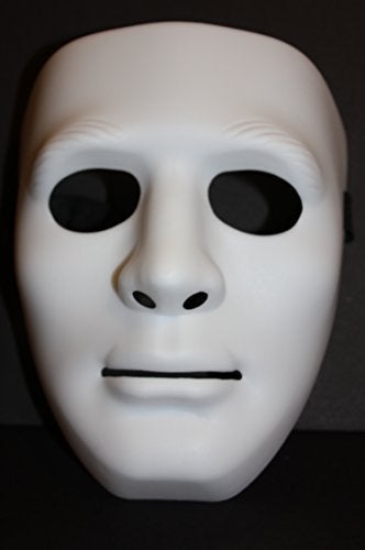 Mask Full Face Plastic Plain Costume Party Dance Crew for Hip Hop DanceOpera White - Image 1