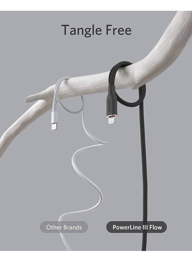 Anker PowerLine III Flow, USB C to Lightning Cable for iPhone 14 Pro Max /14/14 Pro/13/12/11/X/XS/XR / 8 Plus, AirPods Pro, (6 ft) [Apple MFi Certified] Supports Power Delivery, Silica Gel - Image 3