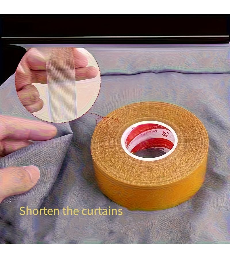 4 Rolls 196.85 Inch Self Adhesive No Sew Garment Edge Tape Invisible Fabric Repair Tape Removable Pants Masking Tape - Image 2