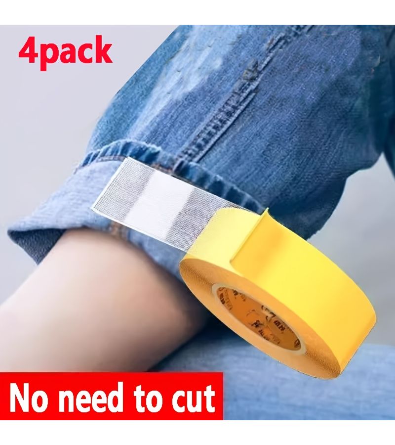 4 Rolls 196.85 Inch Self Adhesive No Sew Garment Edge Tape Invisible Fabric Repair Tape Removable Pants Masking Tape - Image 1