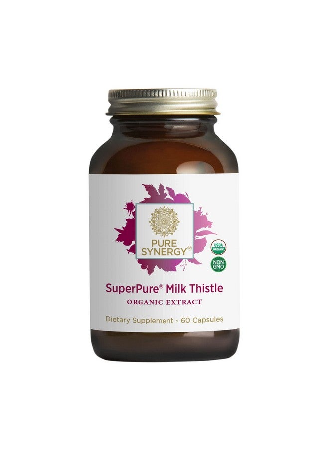 Pure Synergy مستخلص حليب الشوك سوبر بيور ; 60 كبسولة ; عضوي من وزارة الزراعة الأمريكية ; غير معدل وراثيًا ; نباتي ; مع 260 ملغ من السليمارين العضوي لوظيفة كبد صحية - Image 2