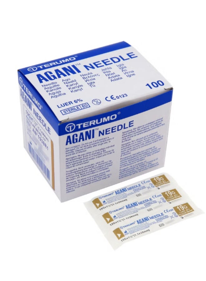 Disposable Needle 19G × 1 ½″ (1.1 × 38 mm), Box of 100