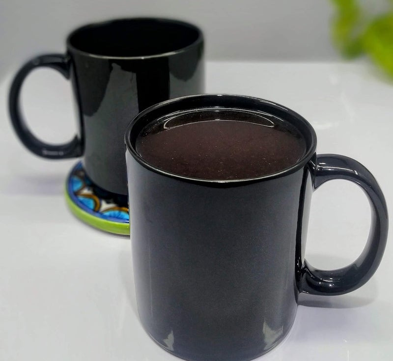 KITTENS Large 300 ml All Black Coffee Mugs Set of 2 - Image 2