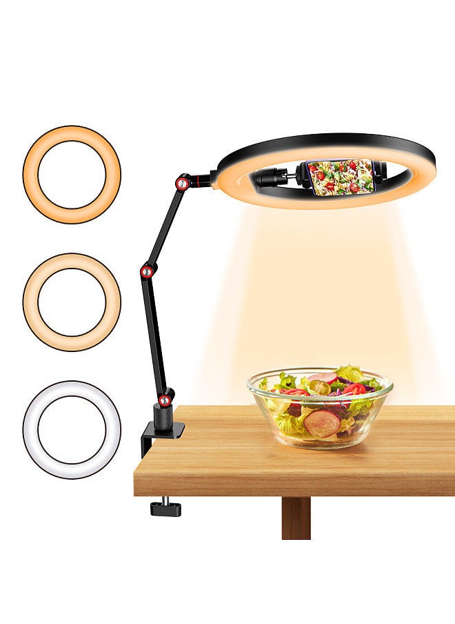 APEXEL APEXEL Desktop 10 Inch LED Ring Light USB Video Light Photography Fill Light 2700K-5500K 10-Level Brightness  - Image 4