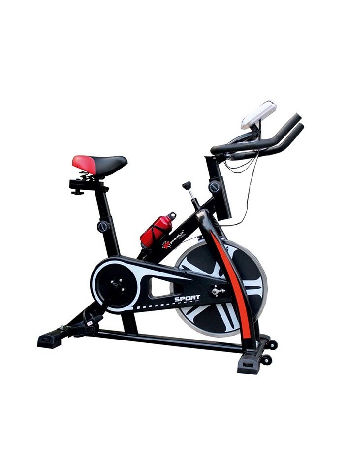 PowerMax Fitness - BS-130 Home Use Group Bike/Spin, LCD Display, Friction Braking System, 8KG Flywheel weight, Max User Weight 130KG - Image 1