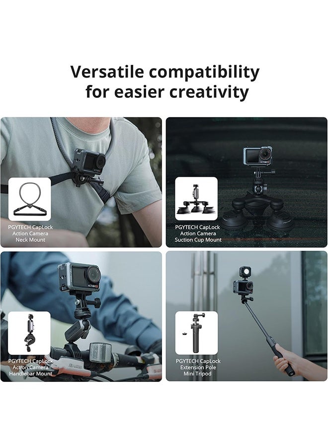 بجي تك قفص كاميرا PGYTECH لـ DJI OSMO Action 5 Pro مصنوع من سبائك الألومنيوم وإطار حماية للتدوين بالفيديو مع موصل مغناطيسي سريع الفك، وفتحة سن 1/4 بوصة، وحذاء بارد لملحقات الإضاءة/الميكروفون - Image 5