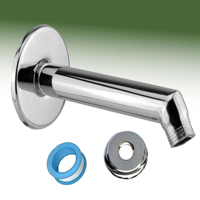 MLD 7 Inches Shower Arm Flange Teflon Tape Shower Head Extension Extender Pipe Arm WallMounted For Fixed Bathroom Shower Head SARM10107inchSteel Pack of 1 - Image 1