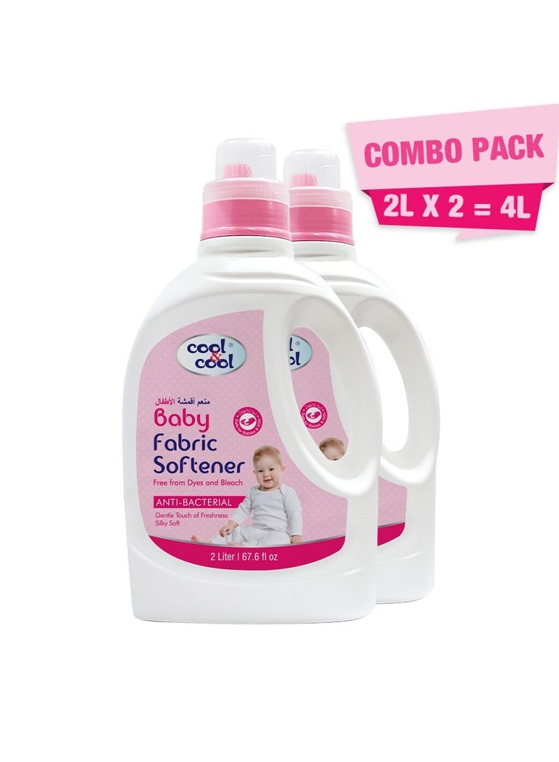 كول اند كول منعم أقمشة الأطفال اللطيف من كول آند كول 2 لتر (عبوة من قطعتين) - مضاد للبكتيريا، خالي من الصبغة، خالي من المبيضات، لطيف، آمن للأطفال والرضع 4 لتر - Image 1