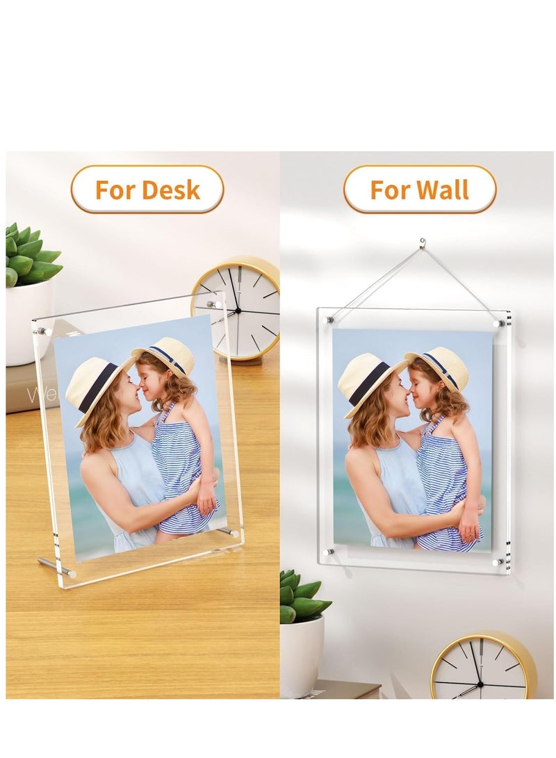 SYOSI Acrylic Photo Frame with Stand 10*15CM Desktop Clear Acrylic Photo Frame Lossless Clarity Decorative Poster Frame Tabletop Display Desktop Frameless Postcard Display (1 Pack) - Image 3