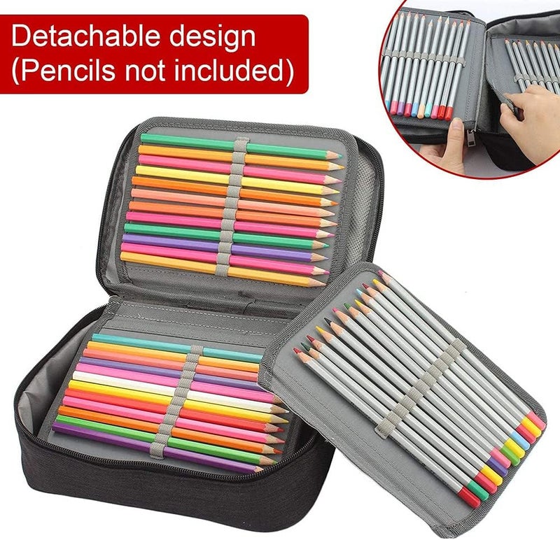KASTWAVE Pencil Case Large Capacity,72 Packs Multifunction Pencil Bag Big Capacity Pen Pouch Holder Stationery Organizer Box School Office Supplies for Boys Girls（Black), Black, Casual - Image 5